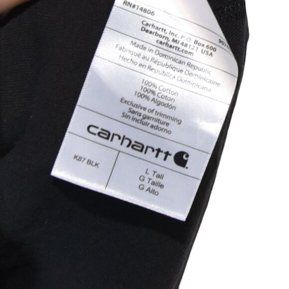 Carhartt Black Pocket T Shirt Workwear Streetwear Loose Fit Tall L Minor Flaw - Picture 5 of 8